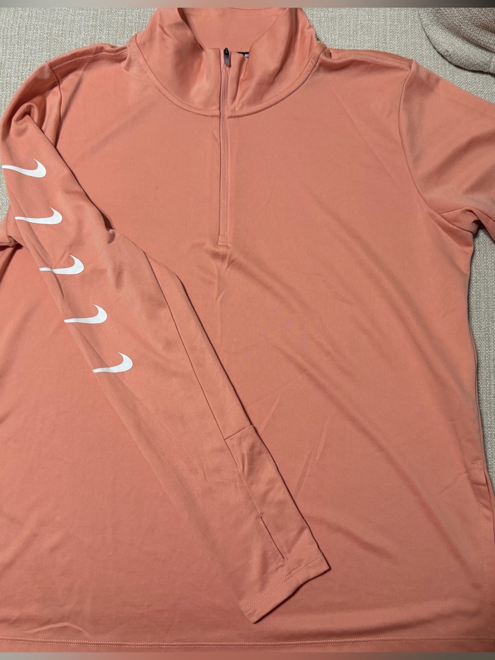 Nike Coral/Pink Long-Sleeve Half-Zip Training Top